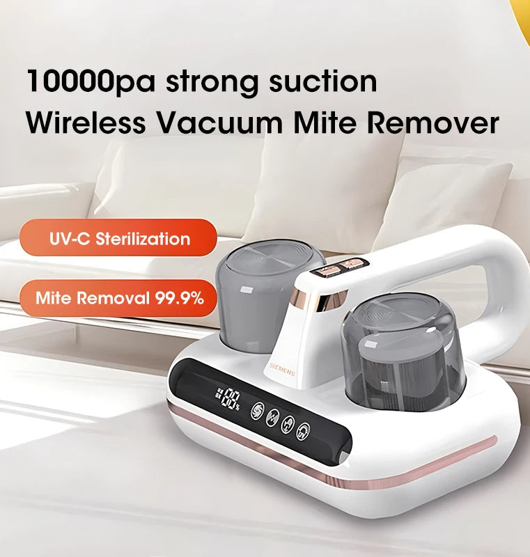 New Mattress Vacuum Mite Remover Cordless Handheld Cleaner Powerful Suction for Cleaning Bed Pillows Home Supplies
