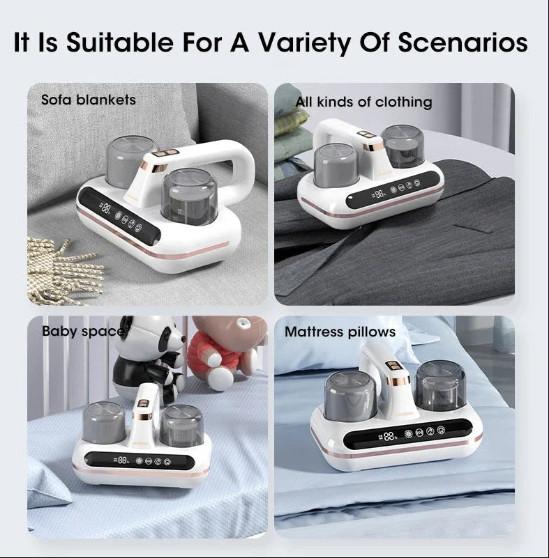 New Mattress Vacuum Mite Remover Cordless Handheld Cleaner Powerful Suction for Cleaning Bed Pillows Home Supplies